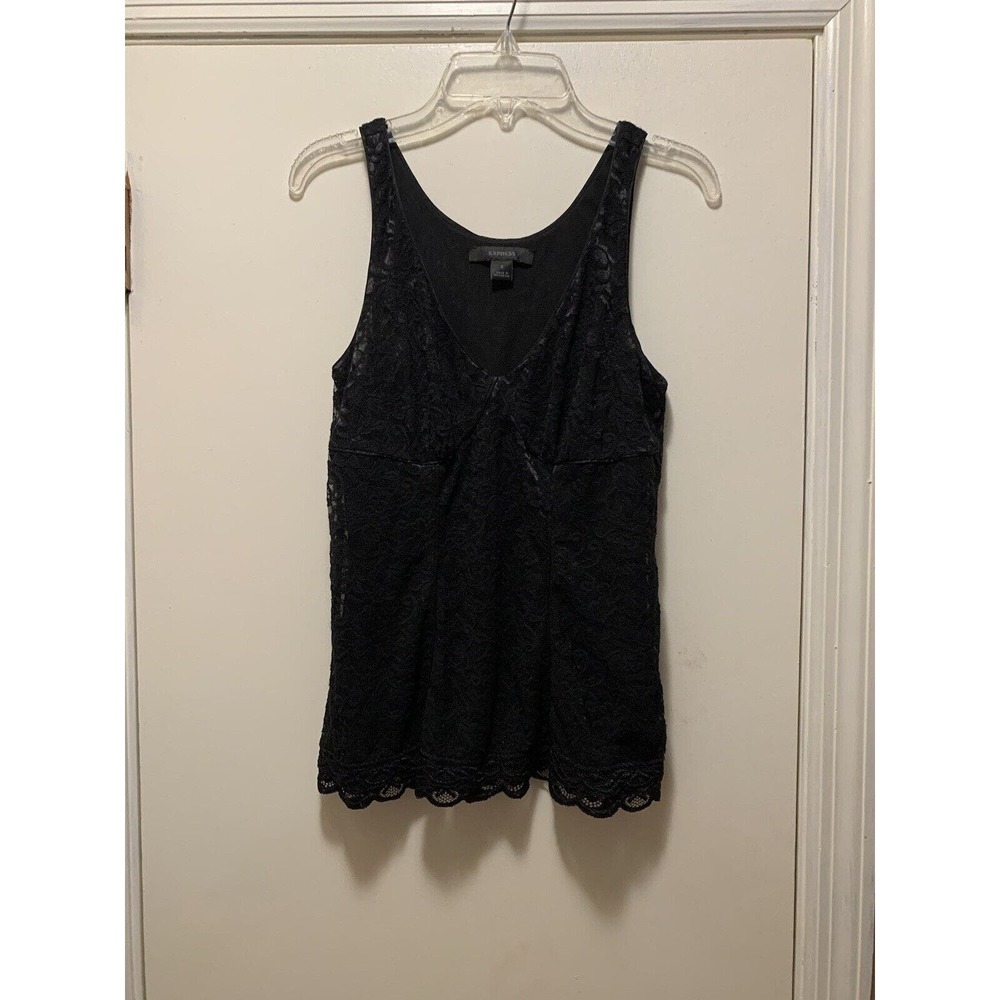 Women's Express Lacy Tank Top Size Small Black